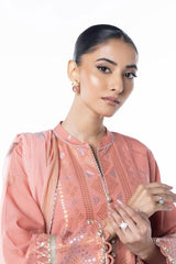 Three Piece Embroidered Jacquard Shirt with Printed Poly Chiffon Dupatta | Festive | Al Karam