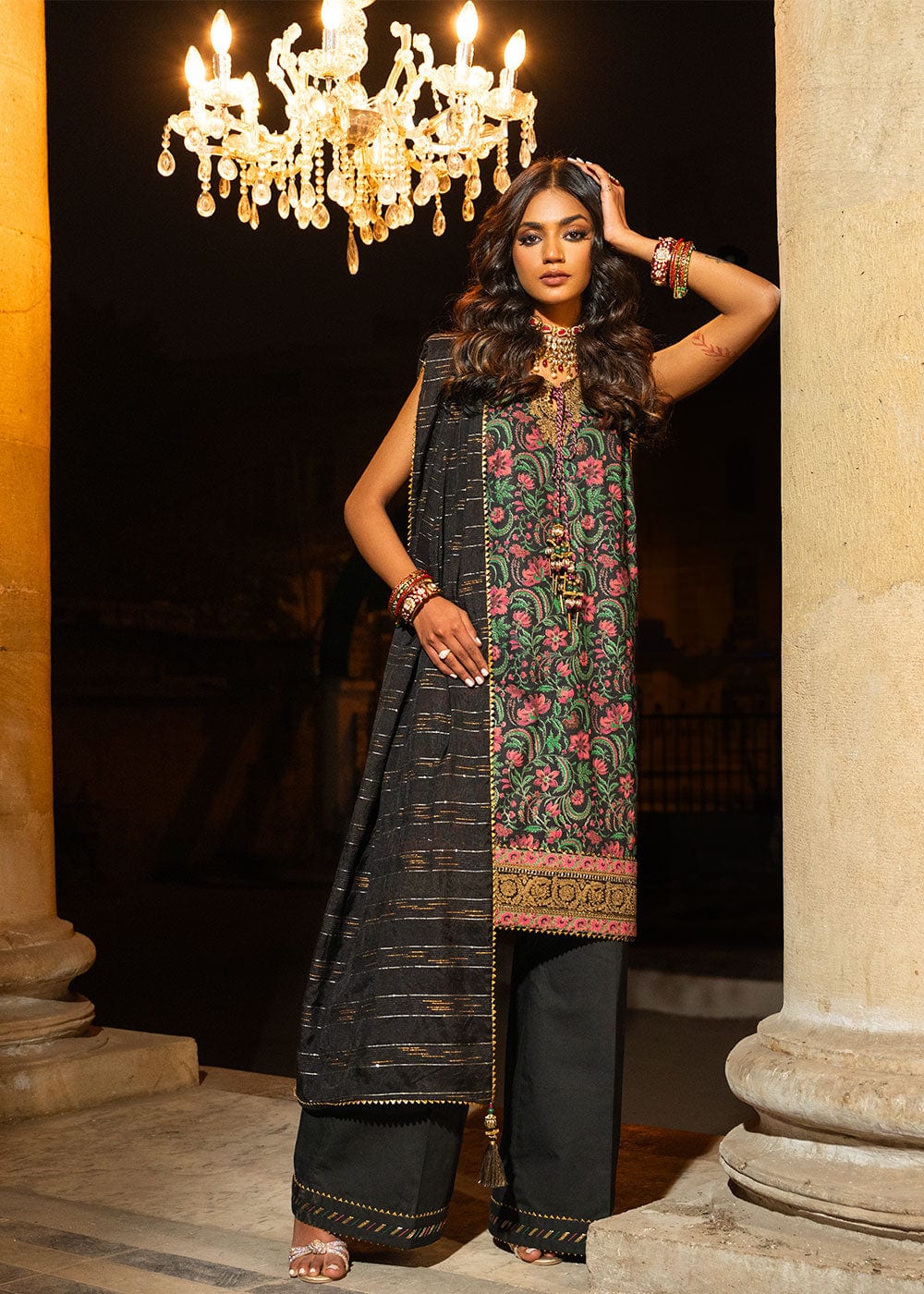 3 Pc Embroidered Dobby Lawn Suit With Fancy Dupatta | Festive | Al Karam