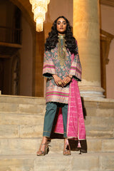 3 Pc Embroidered Dobby Lawn Suit With Fancy Dupatta | Festive | Al Karam