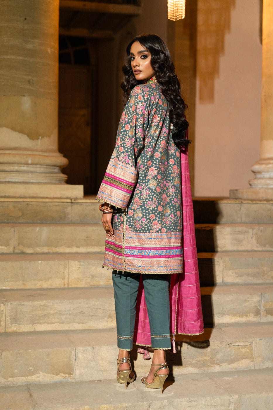 3 Pc Embroidered Dobby Lawn Suit With Fancy Dupatta | Festive | Al Karam