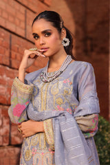 4 Pc Embroidered Cotton Net Suit With Sequence Dupatta | Festive | Al Karam