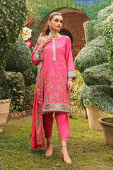 2 Pc Embroidered Two Way Slub Suit With Dobby Dupatta | Festive | Al Karam