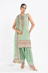 3 Pc Dyed Jacquard Shirt With Chiffon Printed Dupatta | Festive | Al Karam