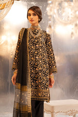 3 Pc Printed Embroidered Doria Shirt With Yarn Dyed Dupatta | Festive | Al Karam