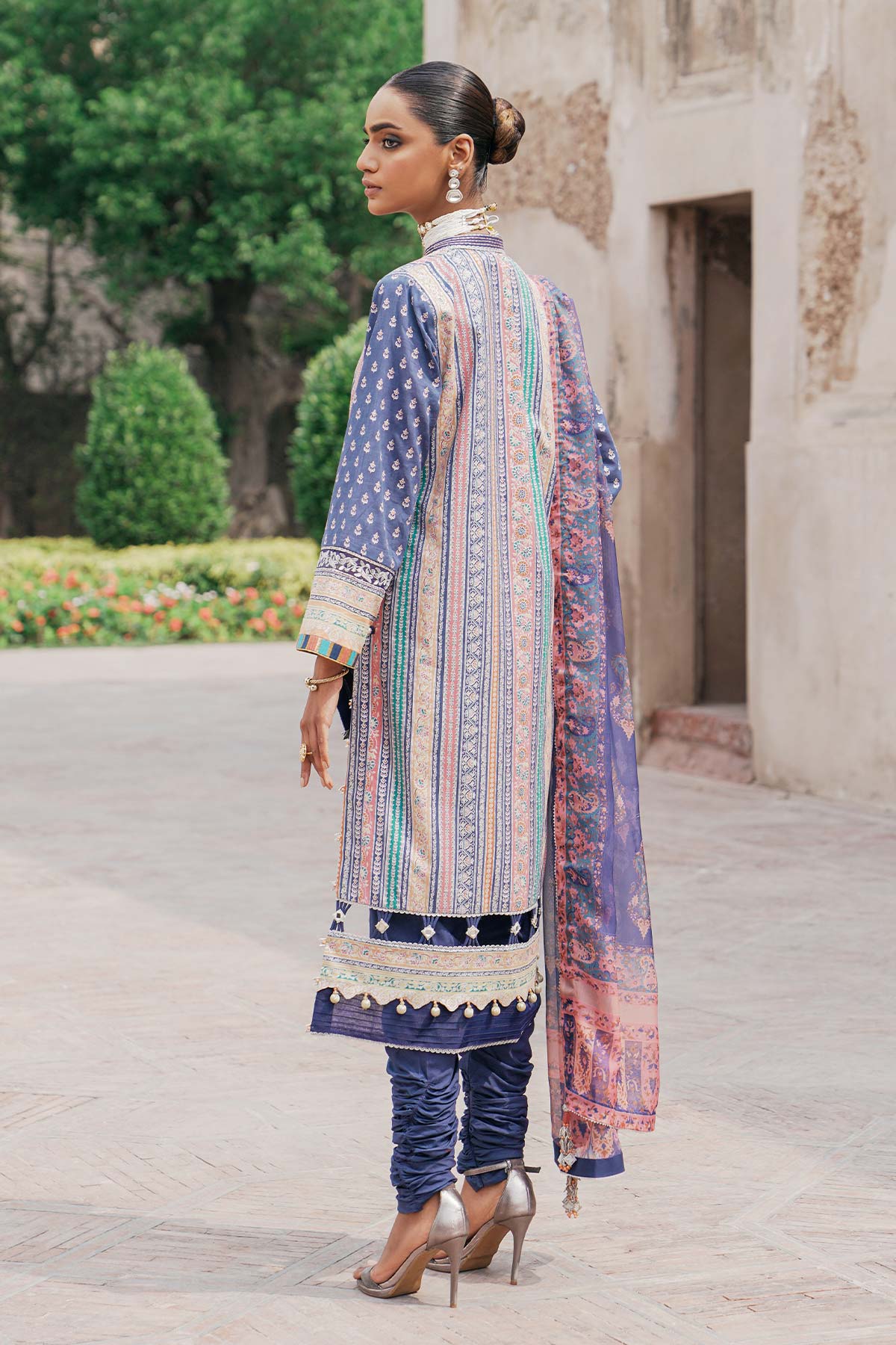 3 Pc Embroidered Lawn Suit With Poly Silk Dupatta | Festive | Al Karam