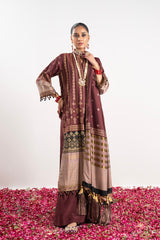 3 Pc Embroidered Yarn Dyed Silk Suit With Yarn Dyed Dupatta | Festive | Al Karam