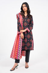 3 Piece Printed Khaddar Suit With Light Khaddar Dupatta | Winter | Al Karam