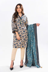 3 Piece Printed Khaddar Suit With Light Khaddar Dupatta | Winter | Al Karam