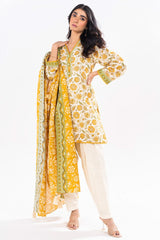 3 Piece Printed Khaddar Suit With Light Khaddar Dupatta | Winter | Al Karam