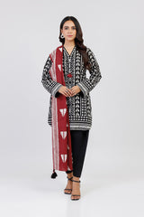 3 Piece Printed Khaddar Suit With Light Khaddar Dupatta | Winter | Al Karam