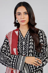 3 Piece Printed Khaddar Suit With Light Khaddar Dupatta | Winter | Al Karam