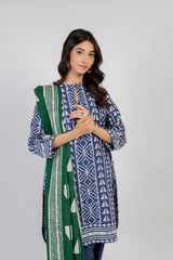 3 Piece Printed Khaddar Suit With Light Khaddar Dupatta | Winter | Al Karam