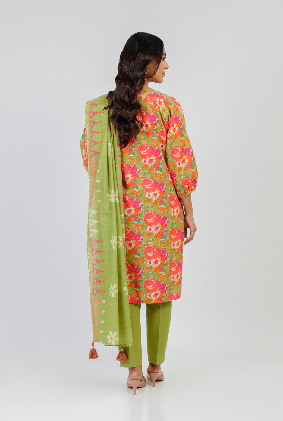 3 Piece Printed Khaddar Suit With Light Khaddar Dupatta | Winter | Al Karam