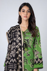 3 Piece Printed Khaddar Suit With Light Khaddar Dupatta | Winter | Al Karam