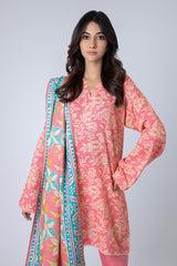 3 Piece Printed Khaddar Suit With Light Khaddar Dupatta | Winter | Al Karam