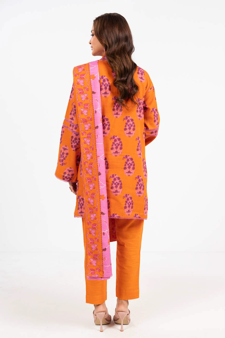 3 Piece Printed Khaddar Suit With Light Khaddar Dupatta | Winter | Al Karam