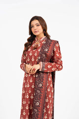 3 Piece Printed Khaddar Suit With Light Khaddar Dupatta | Winter | Al Karam