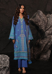 3 Pc Printed Slub Viscose Suit With Shawl | Winter | Al Karam