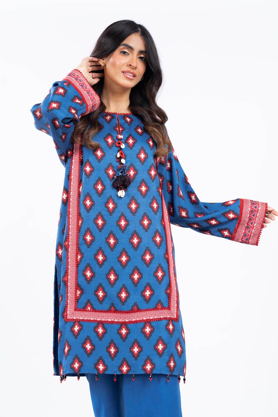 2 Pc Printed Corduroy Suit With Corduroy Trouser | Winter | Al Karam