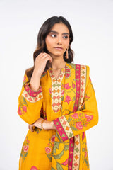 2 Piece Printed Khaddar Suit With Khaddar Dupatta | Winter | Al Karam