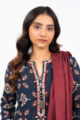 2 Piece Printed Khaddar Suit With Khaddar Dupatta | Winter | Al Karam