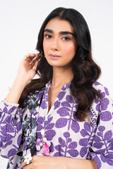 3 Piece Printed Khaddar Suit With Light Khaddar Dupatta | Winter | Al Karam