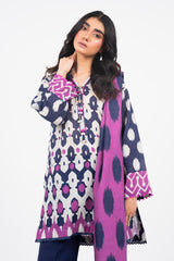 3 Piece Printed Khaddar Suit With Light Khaddar Dupatta | Winter | Al Karam