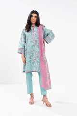 3 Piece Printed Khaddar Suit With Light Khaddar Dupatta | Winter | Al Karam