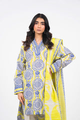 3 Piece Printed Khaddar Suit With Light Khaddar Dupatta | Winter | Al Karam