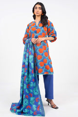 3 Piece Printed Khaddar Suit With Light Khaddar Dupatta | Winter | Al Karam