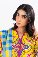 3 Piece Printed Khaddar Suit With Light Khaddar Dupatta | Winter | Al Karam