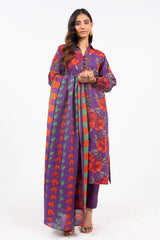 3 Piece Printed Khaddar Suit With Light Khaddar Dupatta | Winter | Al Karam