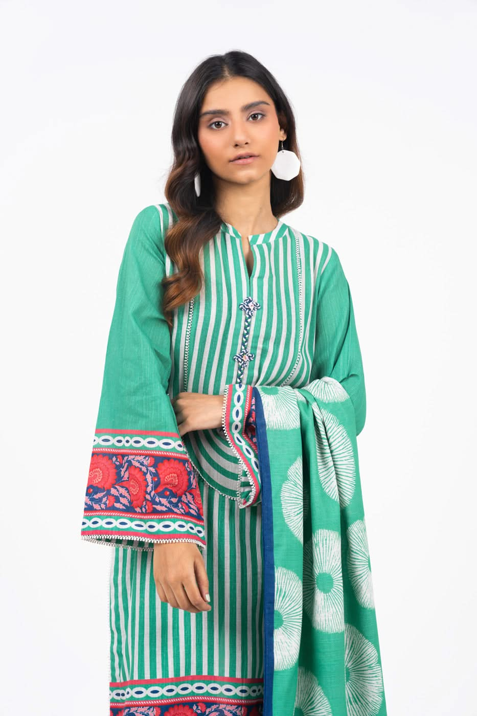 2 Piece Printed Khaddar Suit With Light Khaddar Dupatta | Winter | Al Karam