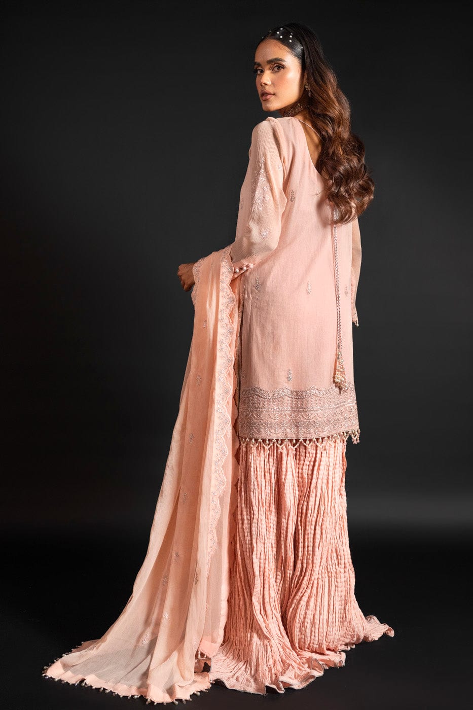 4 Pc Embroidered Chiffon Suit With Chiffon Dupatta | Heavy Formal | Al Karam