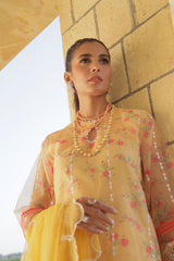 3 Pc Embroidered Organza Suit With Organza Dupatta | Festive | Al Karam