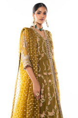 Four Piece Embroidered Organza 6m Suit with Organza Jacquard Dupatta | Heavy Formal | Al Karam