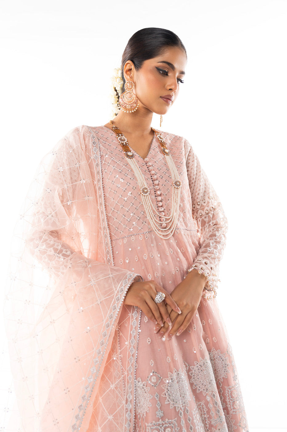 4 Piece Embroidered Organza Suit with Organza Dupatta | Heavy Formal | Al Karam