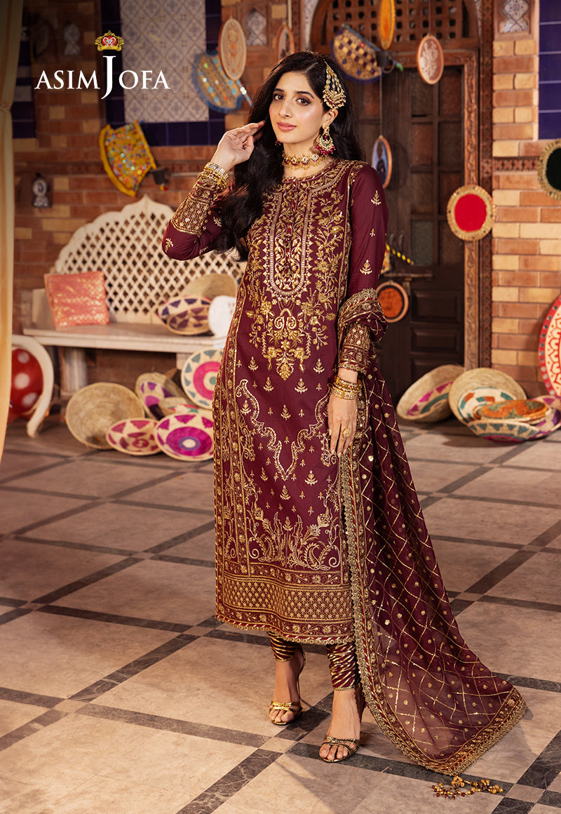 AJCD-09 EMBROIDERED TWISTED SILK 3 PCS | EMBROIDERED | Asim Jofa