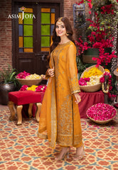 AJEM-12 EMBROIDERED ORGANZA 3 PCS |Asim Jofa