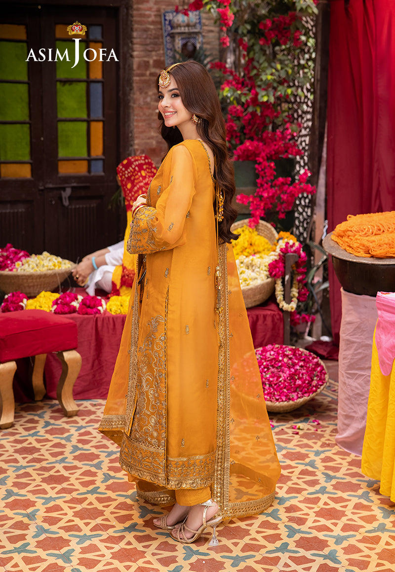 AJEM-12 EMBROIDERED ORGANZA 3 PCS |Asim Jofa