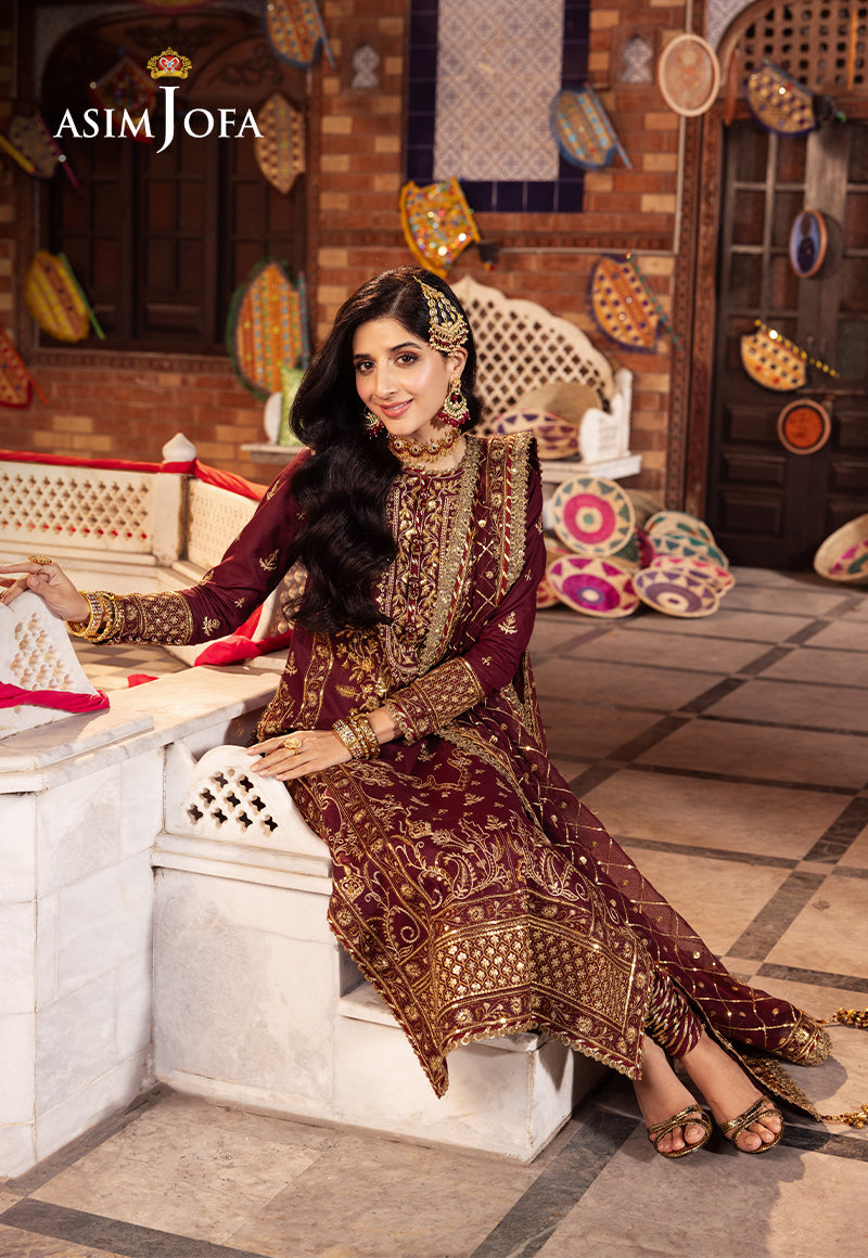 AJCD-09 EMBROIDERED TWISTED SILK 3 PCS | EMBROIDERED | Asim Jofa