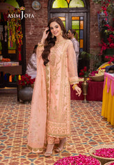 AJEM-20 EMBROIDERED ORGANZA 3 PCS |Asim Jofa