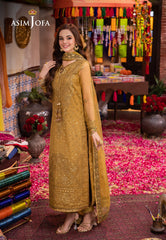 AJEM-22 EMBROIDERED ORGANZA 3 PCS |Asim Jofa