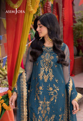 AJEM-13 EMBROIDERED ORGANZA 3 PCS |Asim Jofa