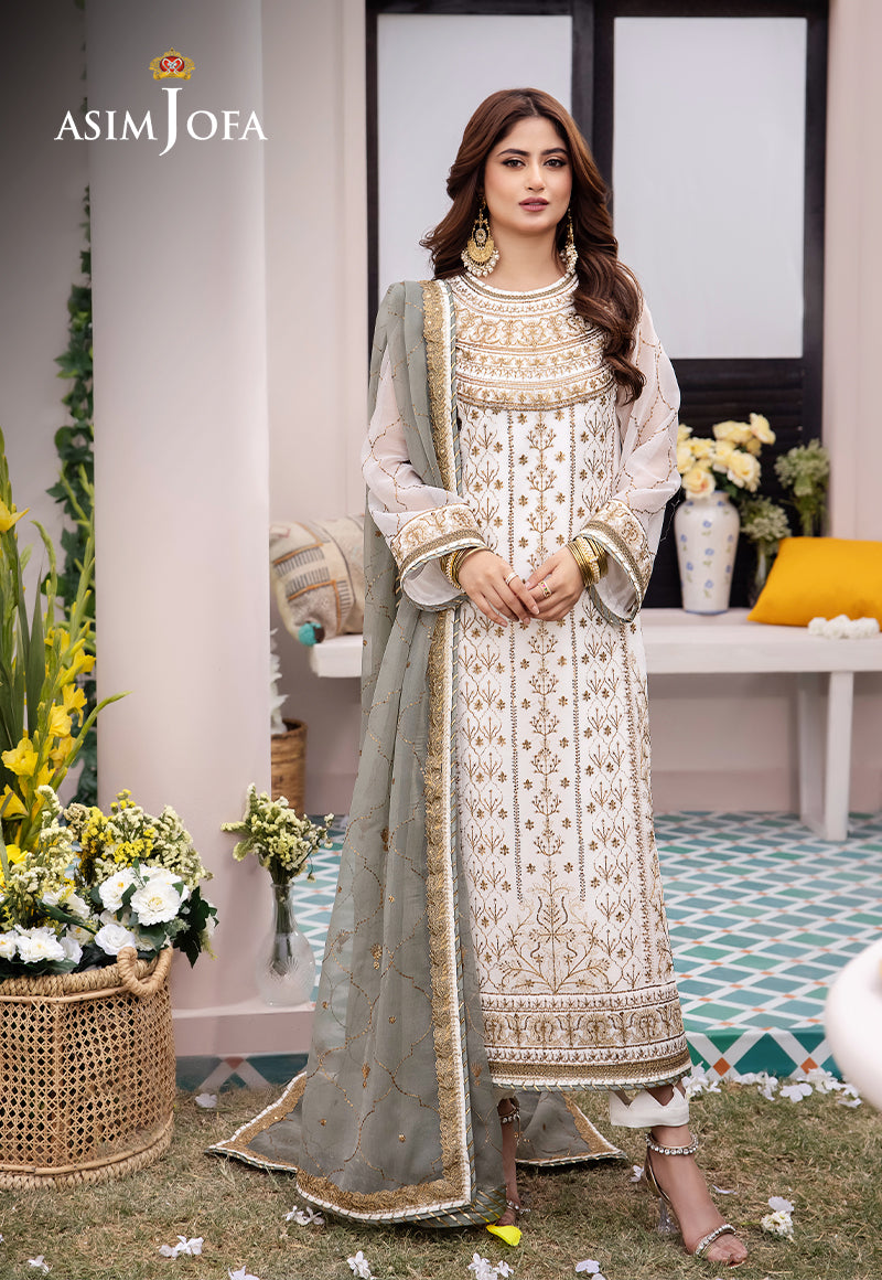 AJCF-17 EMBROIDERED CHIFFON 3 PCS | EMBROIDERED | Asim Jofa