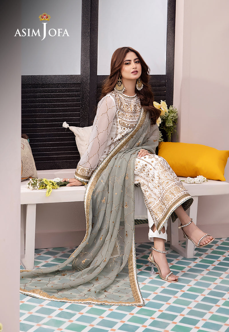 AJCF-17 EMBROIDERED CHIFFON 3 PCS | EMBROIDERED | Asim Jofa