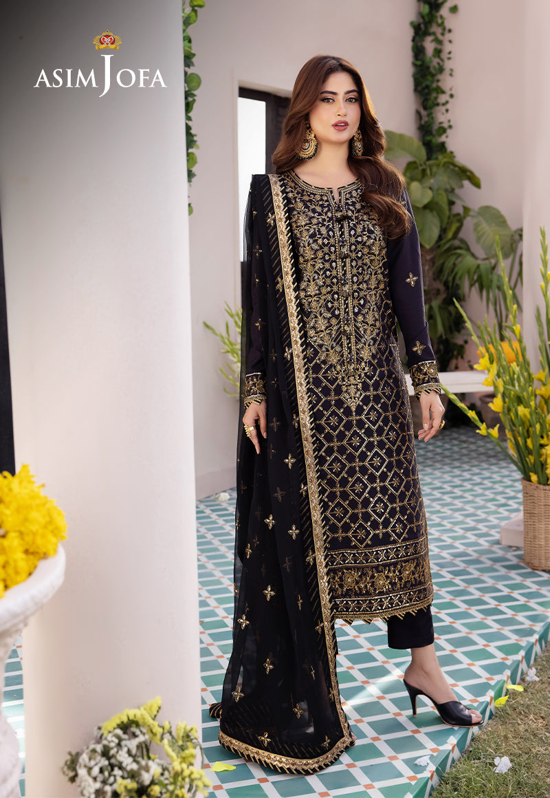 AJCF-04 EMBROIDERED BOSKI SILK 3 PCS | EMBROIDERED | Asim Jofa