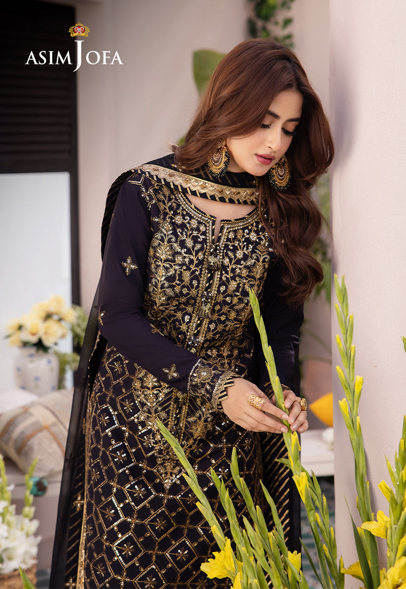 AJCF-04 EMBROIDERED BOSKI SILK 3 PCS | EMBROIDERED | Asim Jofa