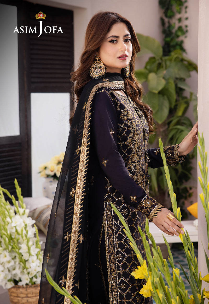 AJCF-04 EMBROIDERED BOSKI SILK 3 PCS | EMBROIDERED | Asim Jofa