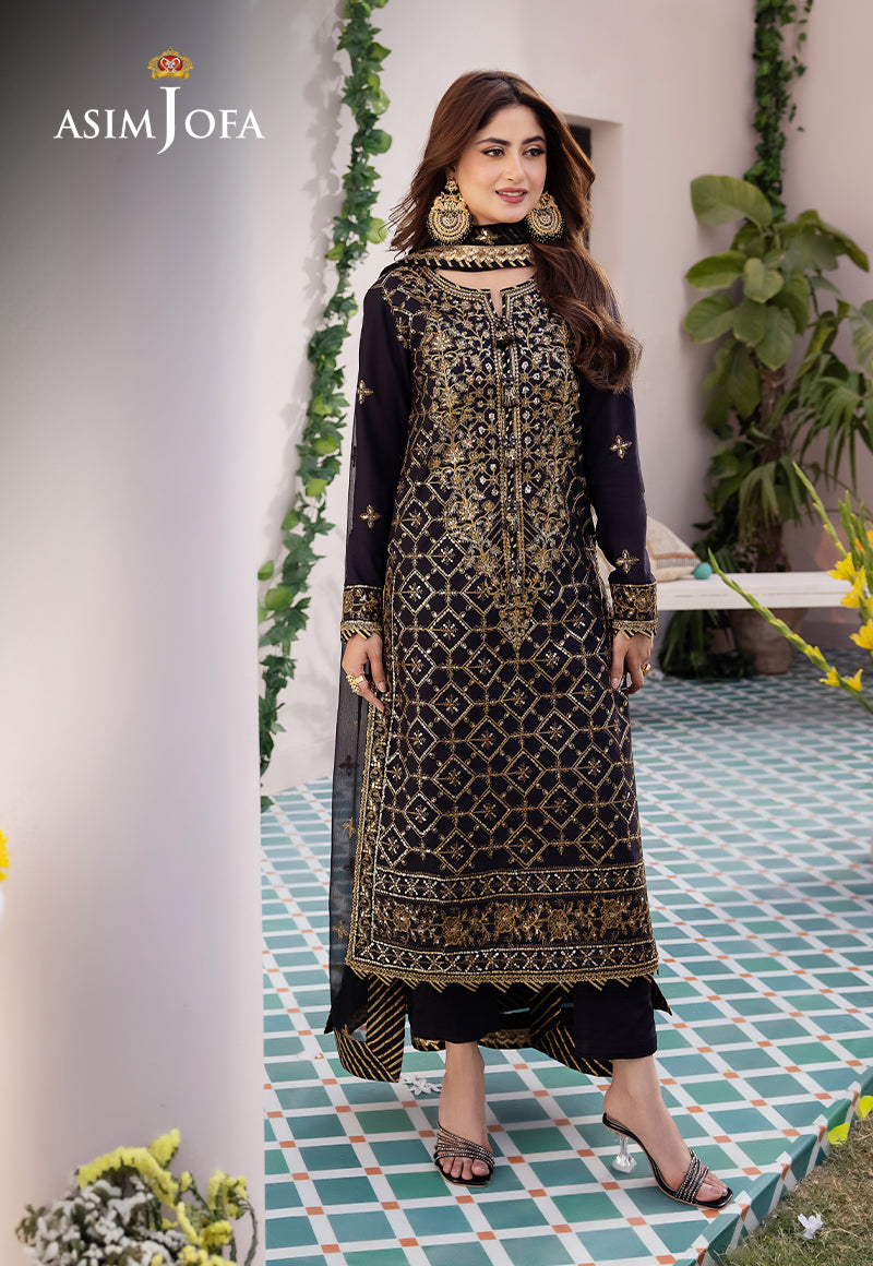 AJCF-04 EMBROIDERED BOSKI SILK 3 PCS | EMBROIDERED | Asim Jofa